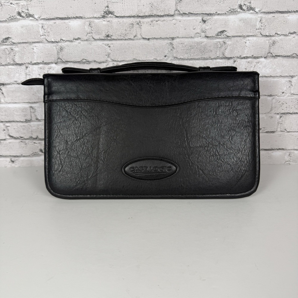 Case Logic CD Case Binder Holds 72 Discs Black Faux Leather Great Condition